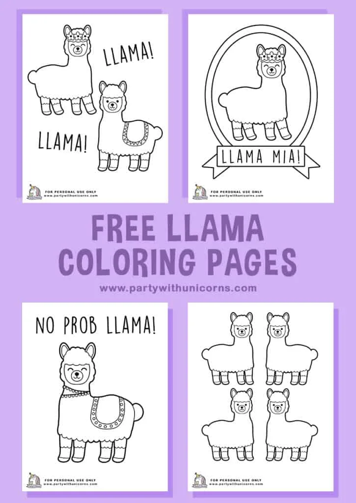 llama coloring pages free download