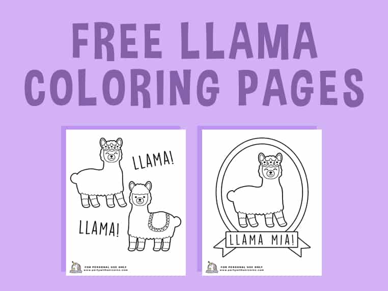 llama coloring pages free download party with unicorns