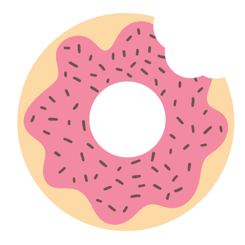 pink sprinkle donut with bite clip art