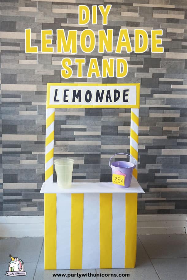 DIY Cardboard Lemonade Stand for Kids - Party with Unicorns