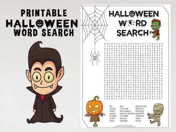 Halloween Word Search for Kids