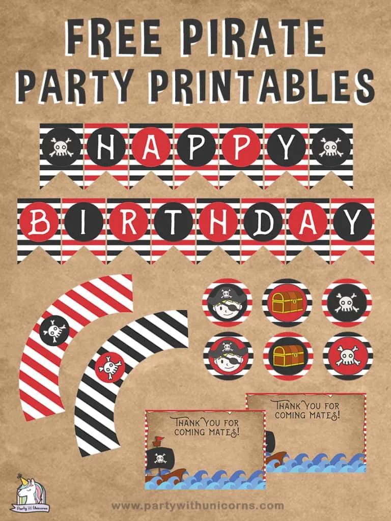 Pirate Birthday Party Signs, Printable Personalized Pirate Party Posters,  Customizable Pirate Decorations Template, Editable Decoration