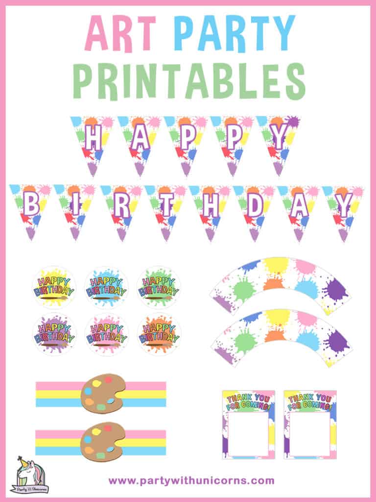 Free Art Party Printables Set