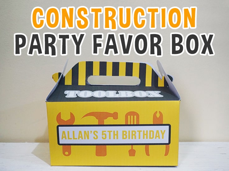 Construction Treat Box Construction Site Party  Favor Box Set of 10 Construction theme party. Construction Popcorn Boxes