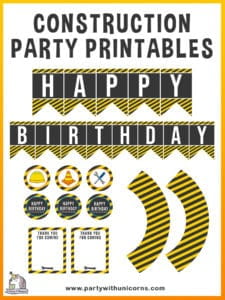 Free Construction Party Printables - Party with Unicorns