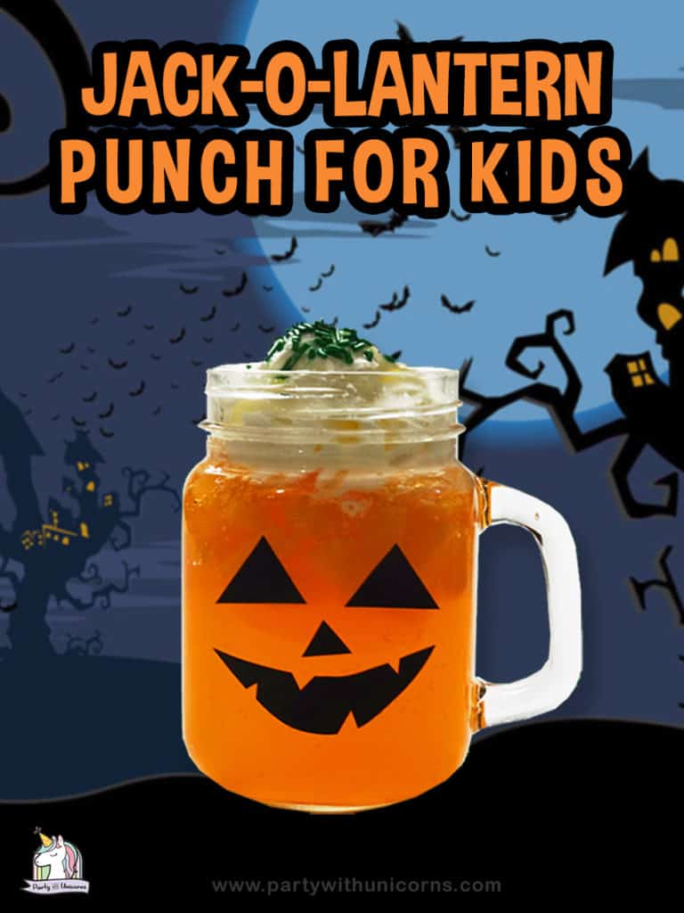 Jack-o-Lantern Punch Recipe- Halloween Punch for Kids - Party with Unicorns