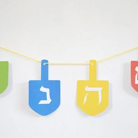 DIY Hanukkah Decoration - Dreidel Garland