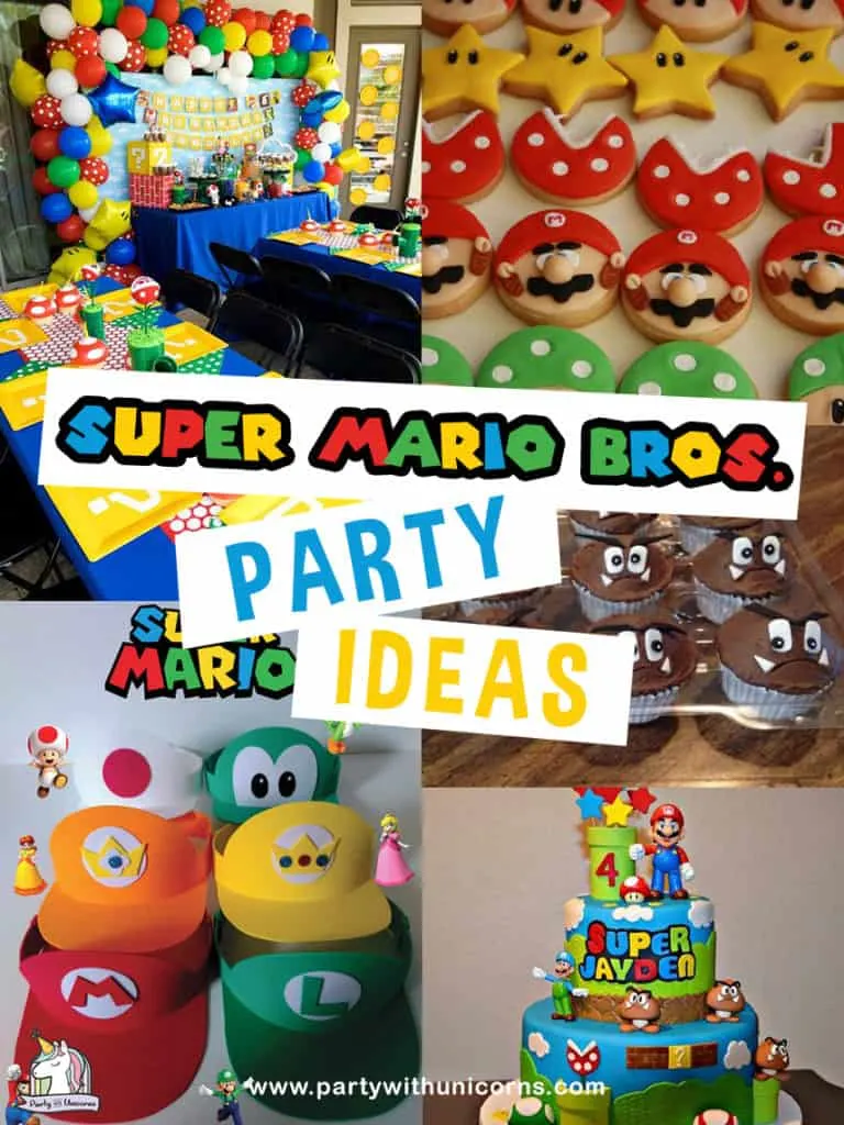 45 PC Mariios Video Game Birthday Party Supplies for Kids– Game Birthday Party Decorations Include Birthday Banner and Balloons Cake Cupcake Toppers