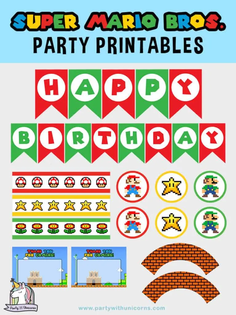 Super Mario Brothers Game Scene Birthay Cake Topper Featuring 2