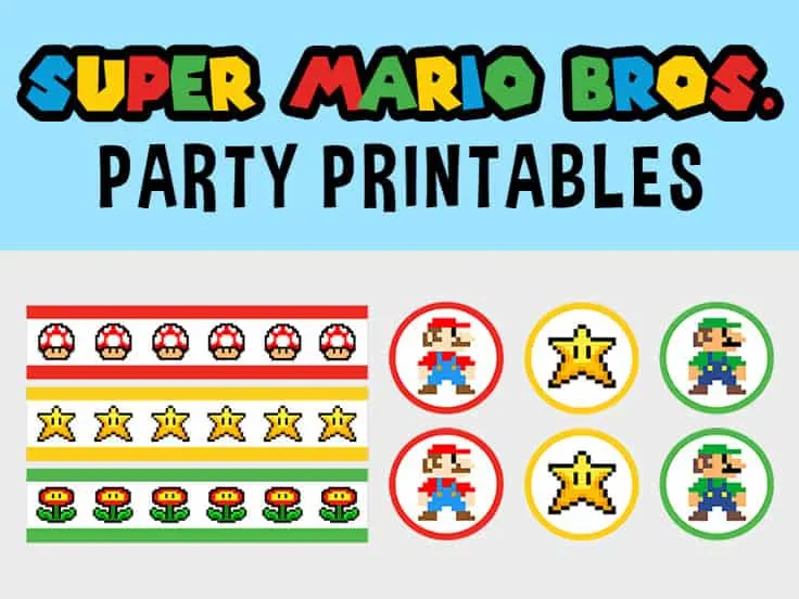 Free Super Mario Party Printables Set