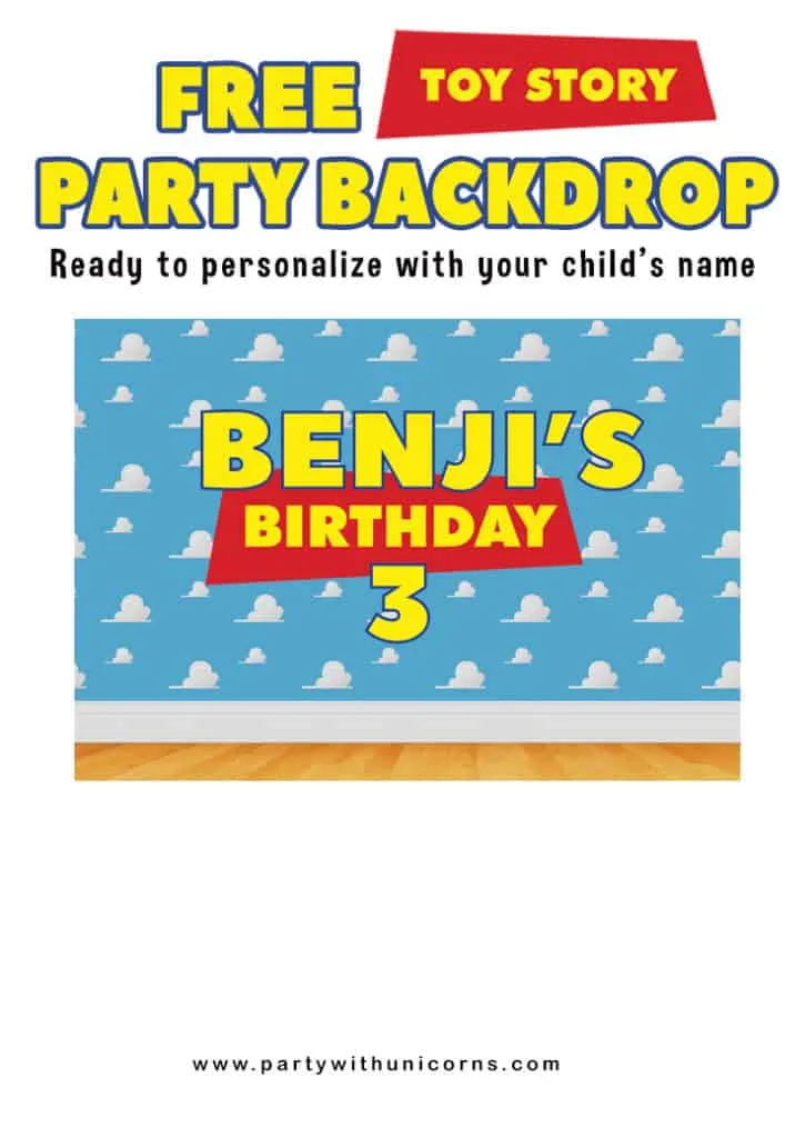 Download Editable Toy Story Birthday Backdrop