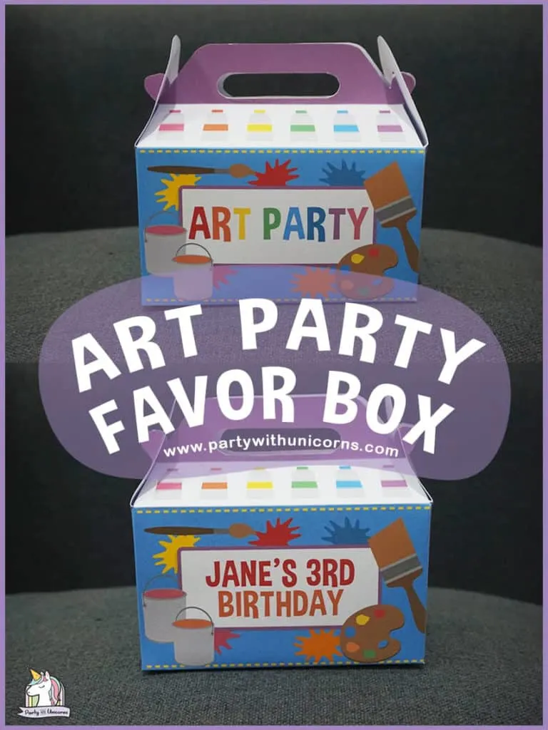 Art Party Favor Box Template