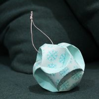 Winter Snowflake Paper Globe Ornament
