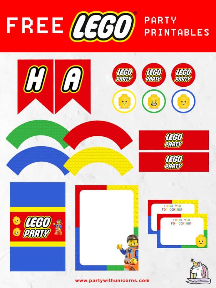 Lego Party Printables - Free Download - Party with Unicorns