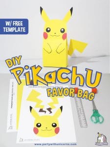 DIY Pikachu Favor Bag - Free Printable Template - Party with Unicorns