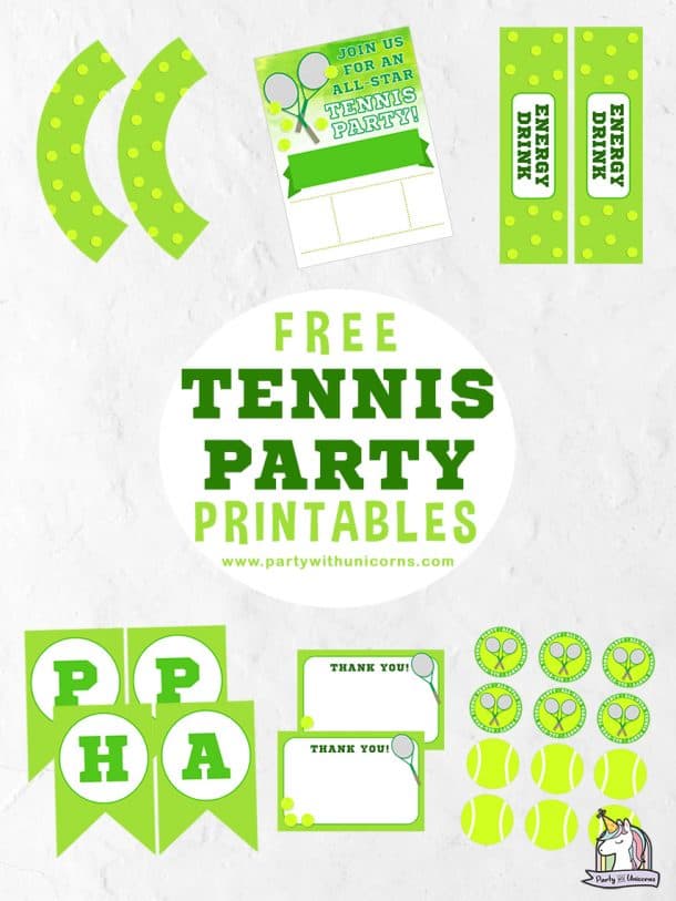Free Tennis Party Printables - Party with Unicorns