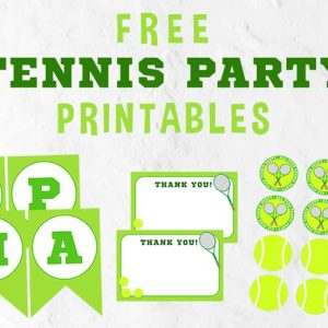 Tennis Party Printables set
