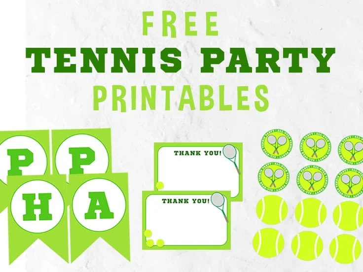 Tennis Party Printables set