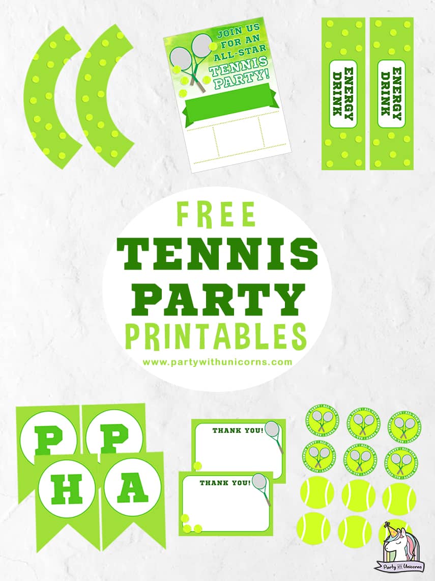 Free Tennis Party Printables - Party with Unicorns