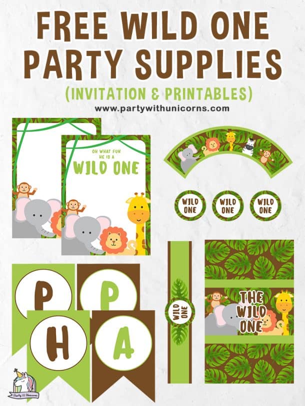 Wild One Party Printables - Free Download - Party with Unicorns