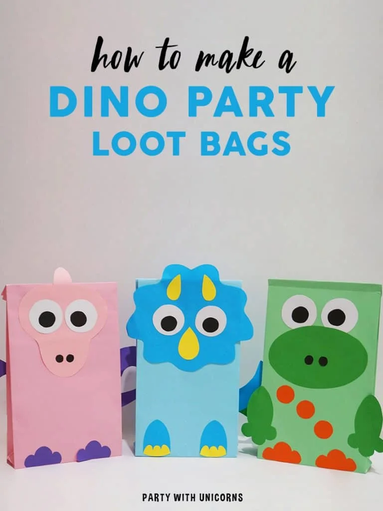 dinosaur party loot bags x6