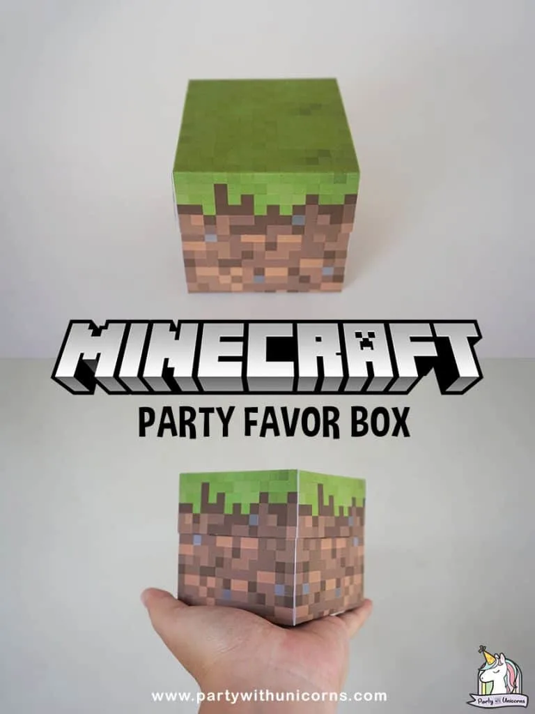 DIY Minecraft Favor Box - Party with Unicorns