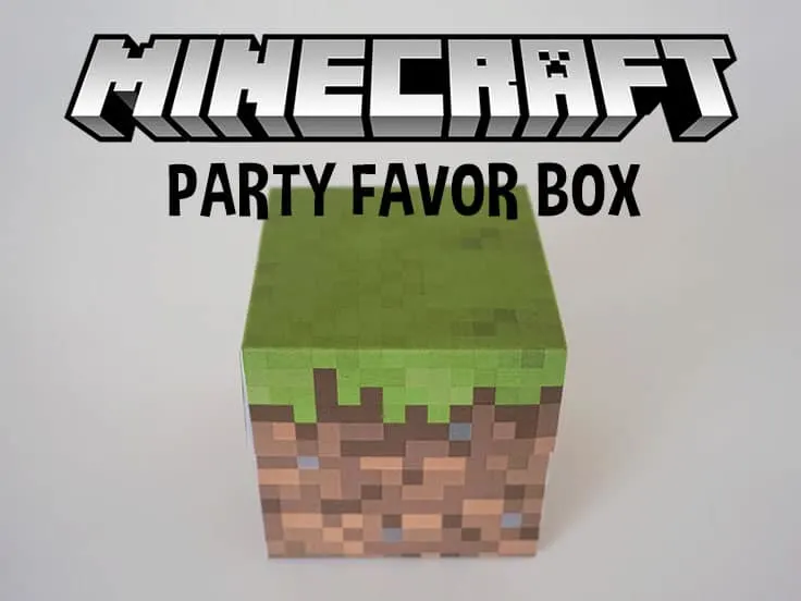free printable Minecraft Favor Box