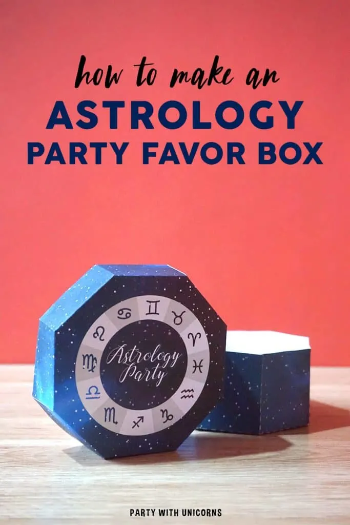 Astrology Party Favor Box - free template available for download 