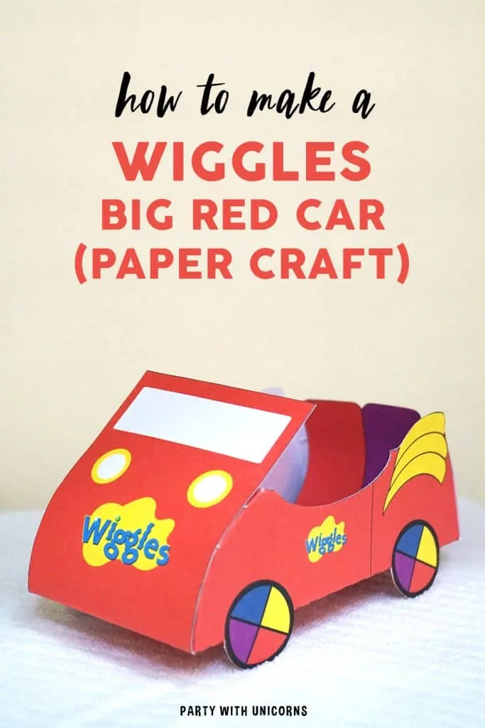 Wiggles BIg Red Car Party Favor Craft Template 