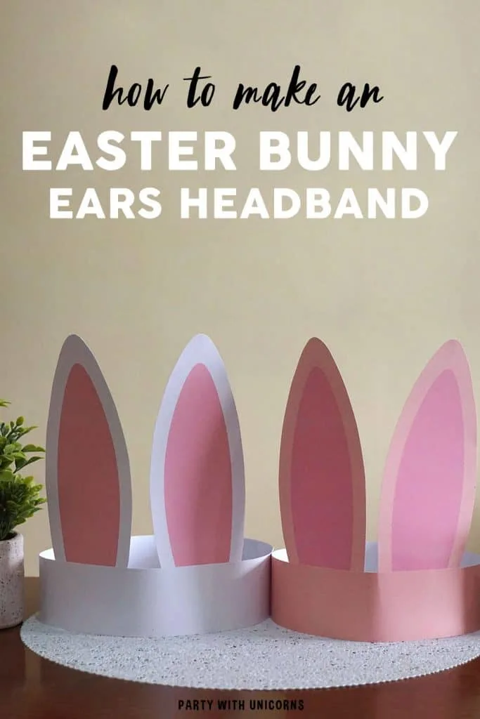Easter bunny ears headband craft kids with free template               