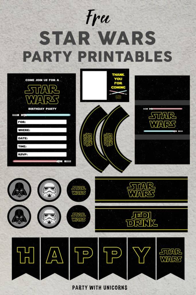 Star Wars Party Printables - Free Download - Party with Unicorns