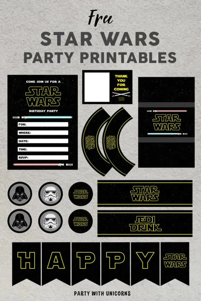 star wars party printables free download