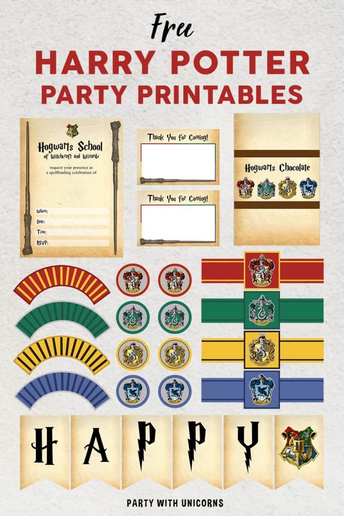 Harry Potter Party Printables - Party with Unicorns | Beyblade & Roblox