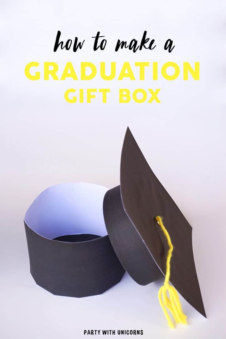 DIY Graduation Cap Gift Box - Free Download - Party with Unicorns