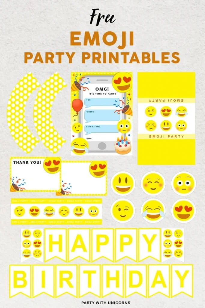 Free Printable Emoji Happy Birthday Banner Free Emoji Party Printables - Party With Unicorns