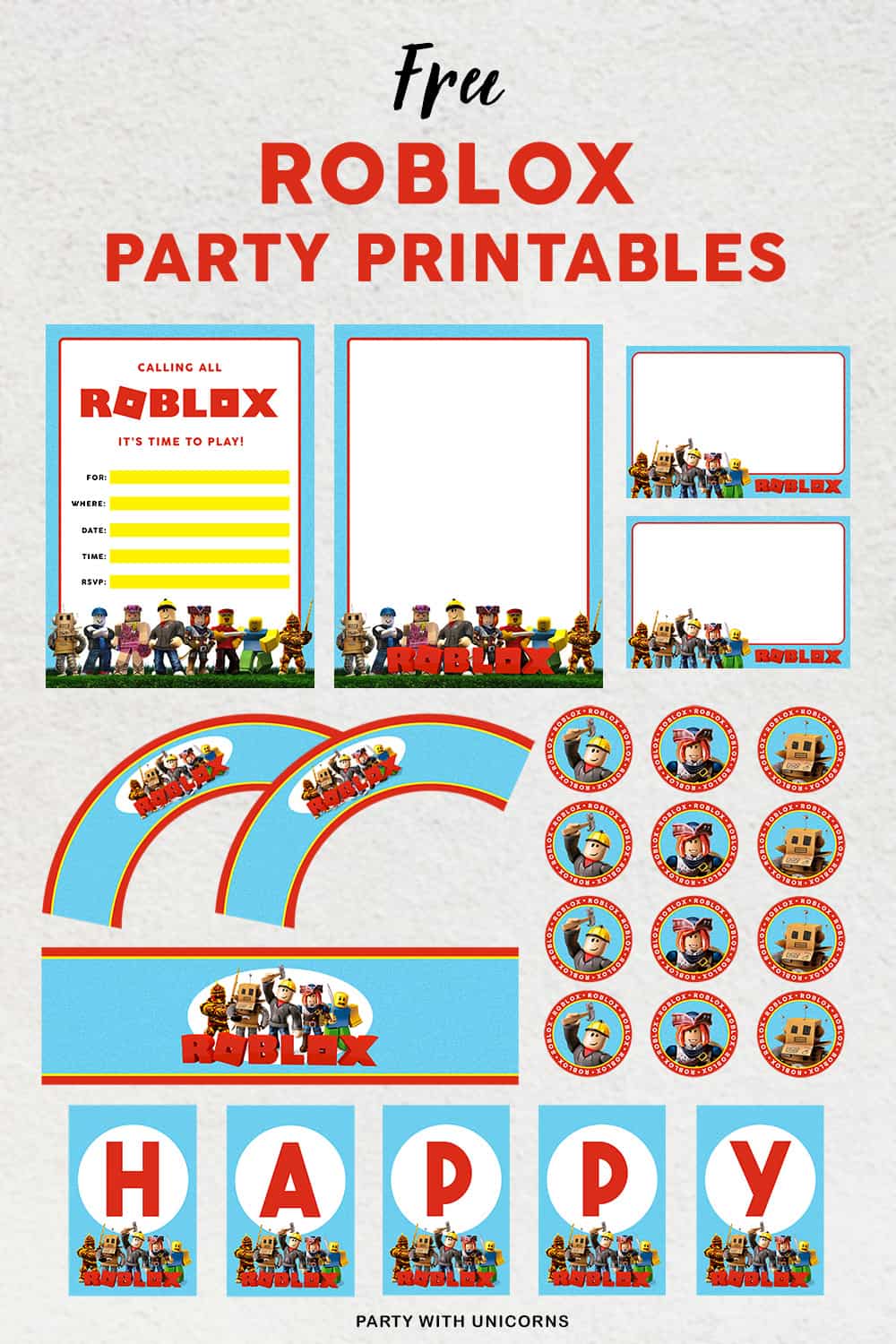 Roblox Birthday Party Printables
