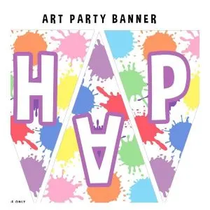 Art Party Birthday Banner
