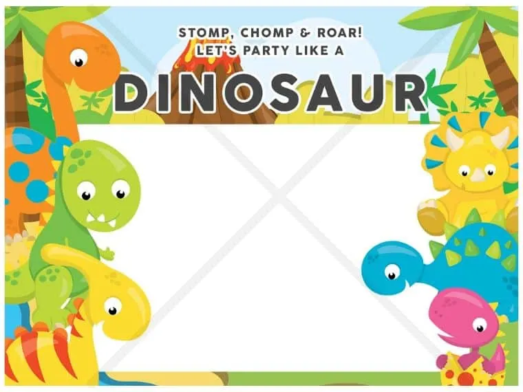 Dino birthday party invitation