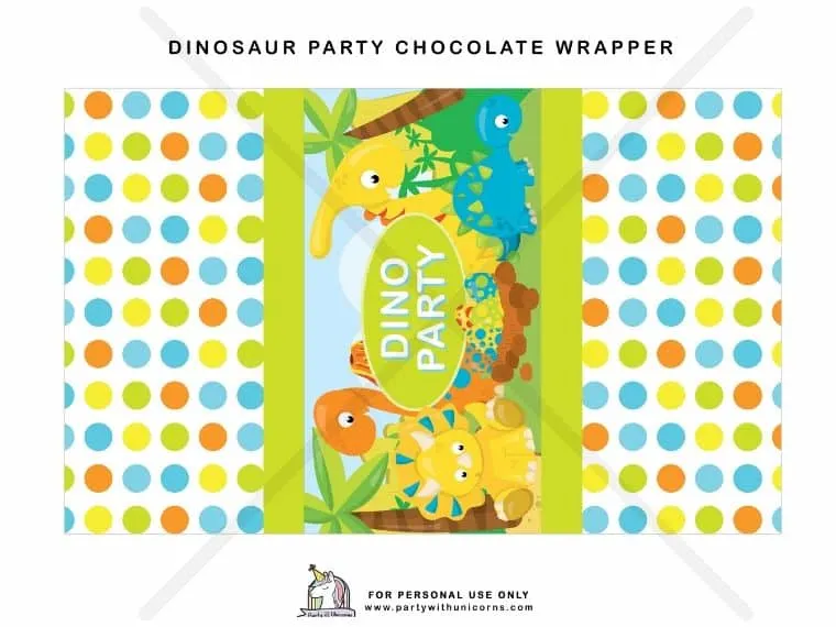 Dinosaur Chocolate Bar Wrapper
