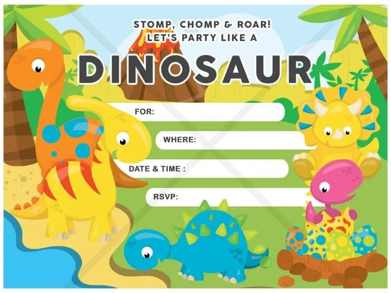 Dinosaur Party invitations