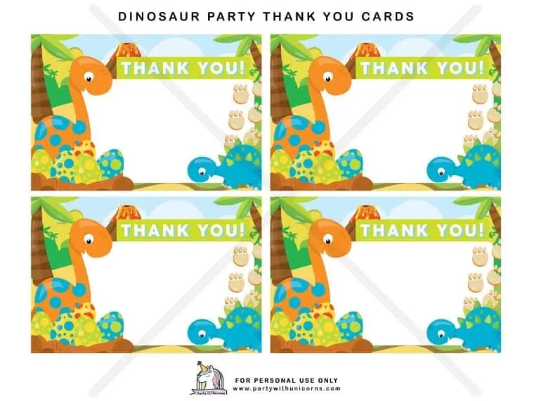 Dinosaur Thank you Cards
