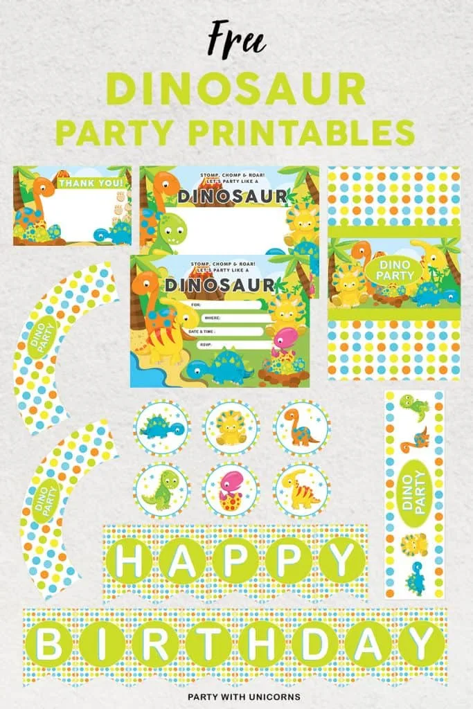 Download Free Dinosaur Party Printables