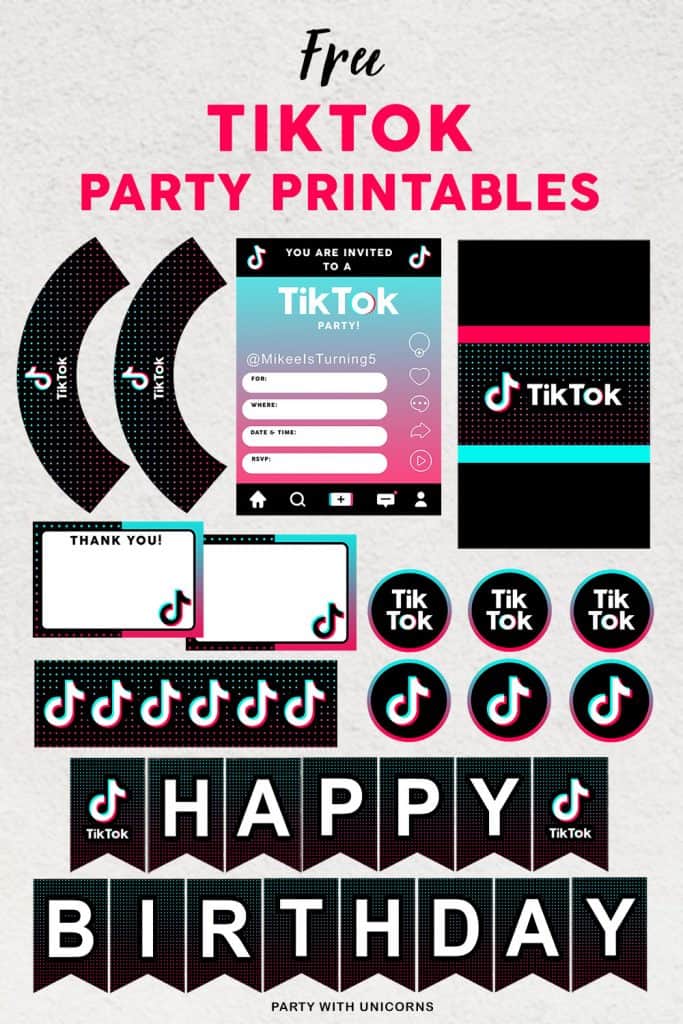 Tik Tok Birthday Banner Printable