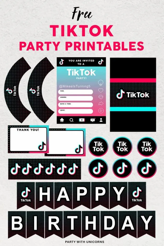 Free Tiktok Party Printables