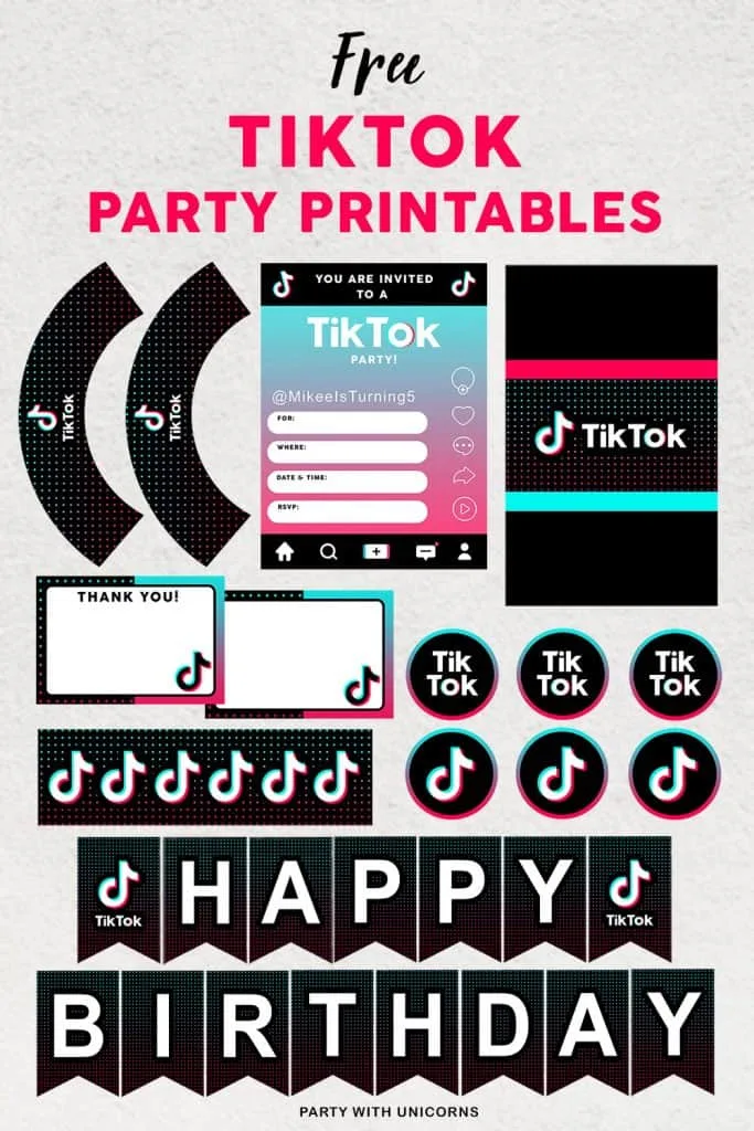 Download Free Tiktok Party Printables