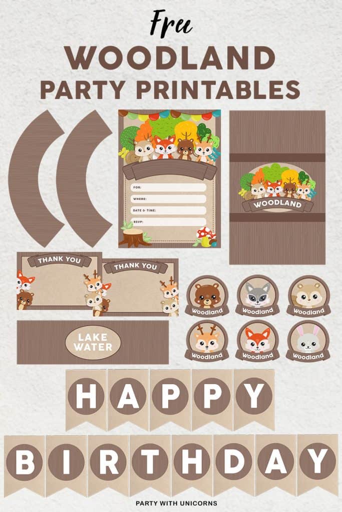 Free Woodland Printables Party And Baby Shower - free printable roblox thank you cards birthday card