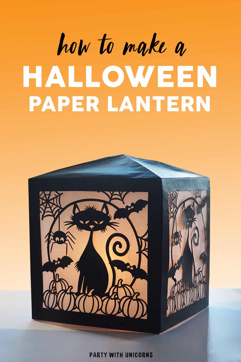 DIY Halloween Paper Lantern Party with Unicorns