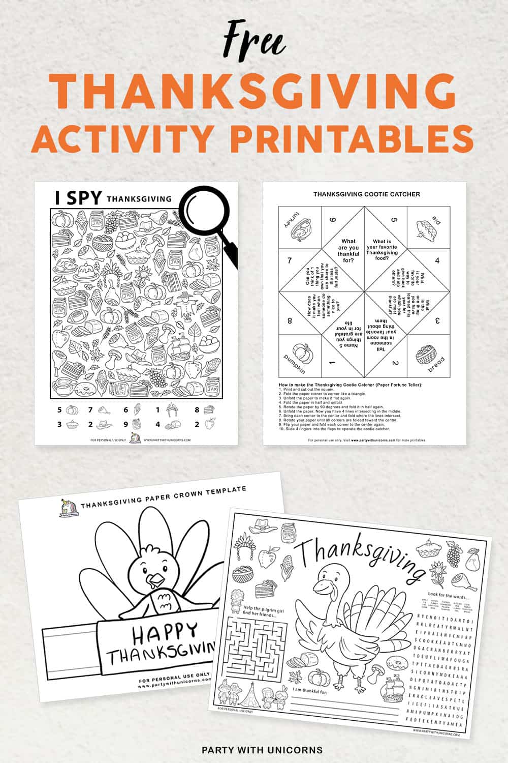 Thanksgiving Activity Printables Free