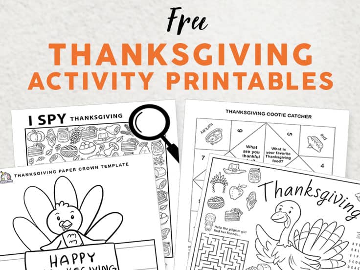 Thanksgiving Activity Printables - Free Downloads - Party with Unicorns