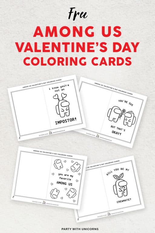 among us valentines coloring pages